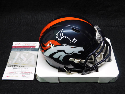 Ed McCaffrey Signed Autographed Denver Broncos Speed Mini Helmet JSA COA