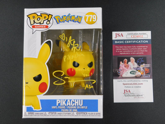 Sarah Natochenny & Alyson Rosenfeld Dual Signed Autographed Funko Pop 779 Ash & Pikachu Pokemon JSA COA