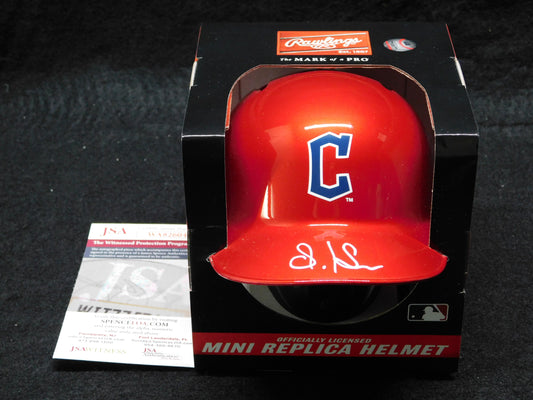 Steven Kwan Signed Autographed Cleveland Guardians Chrome Mini Batting Helmet JSA COA