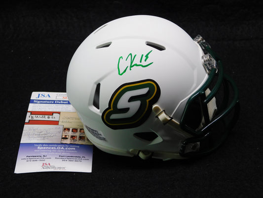 Cole Kelley Signed Auto Southeastern Louisiana Lions Speed Mini Helmet JSA COA