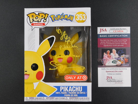 Sarah Natochenny & Alyson Rosenfeld Dual Signed Autographed Funko Pop 353 Ash & Pikachu Pokemon JSA COA