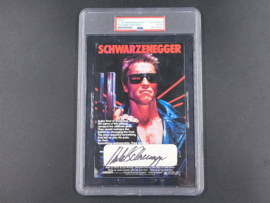 Arnold Schwarzenegger Signed Autographed 5x7 The Terminator Print PSA Slab COA