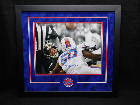 Gregory Greg Rousseau Signed Autographed Framed 11x14 Photo Buffalo Bills JSA COA B
