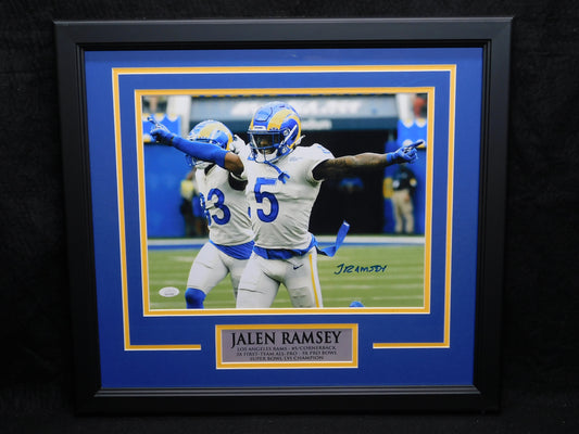Jalen Ramsey Signed Autographed Framed 11x14 Photo LA Rams Super Bowl JSA COA B