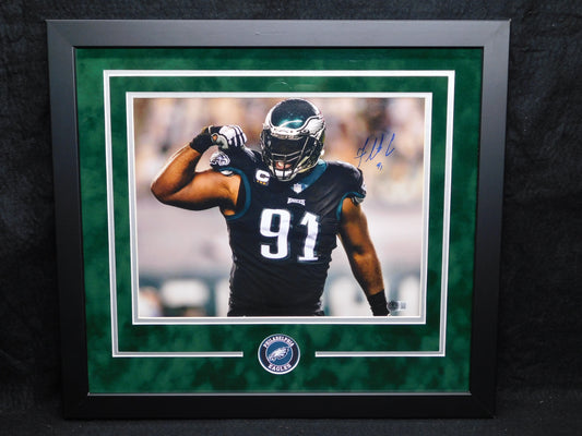 Fletcher Cox Signed Autographed Framed 11x14 Photo Philadelphia Eagles BAS COA C