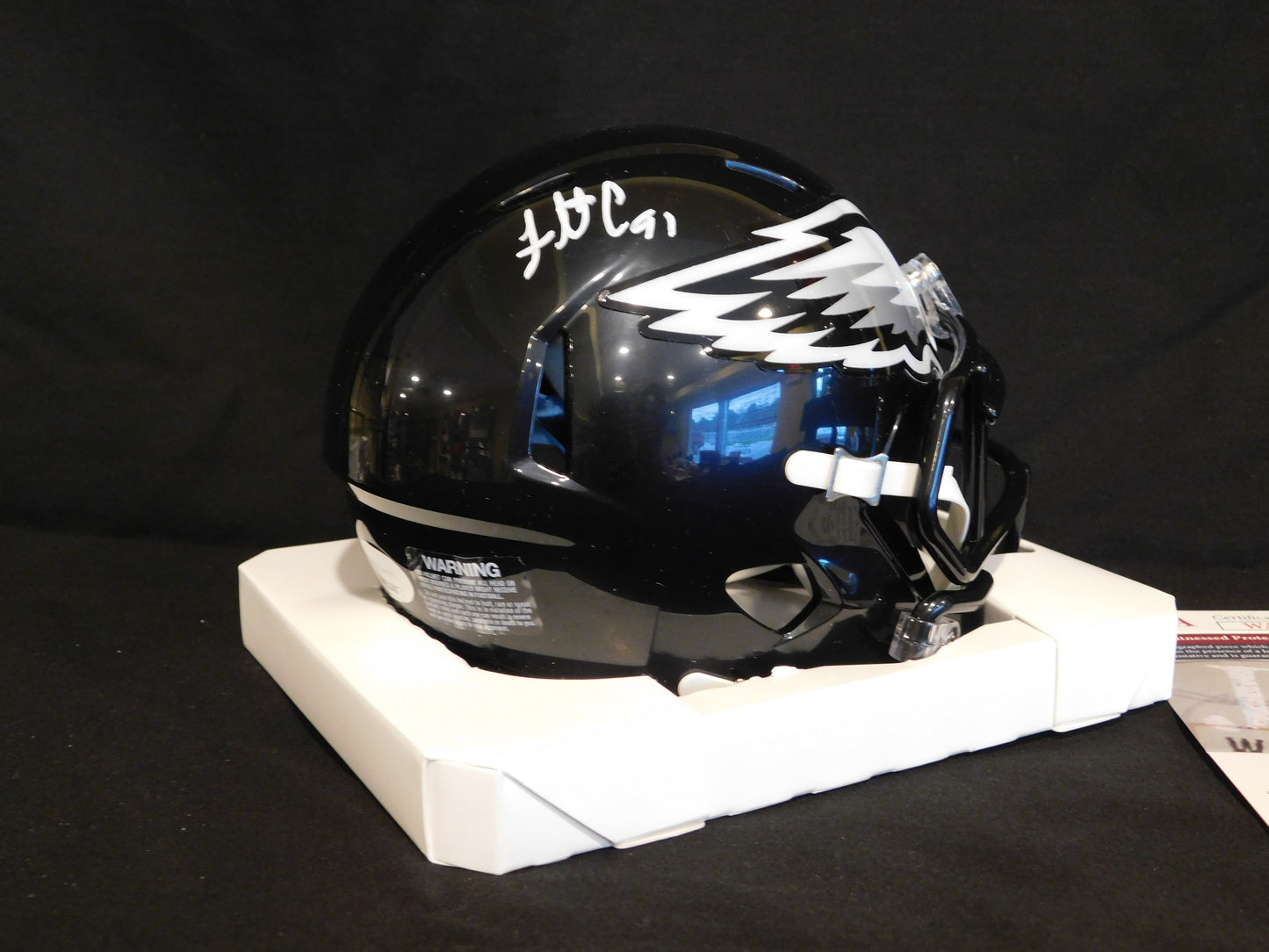 Fletcher Cox Signed Autographed Philadelphia Eagles Black Alt Speed Mini Helmet JSA COA