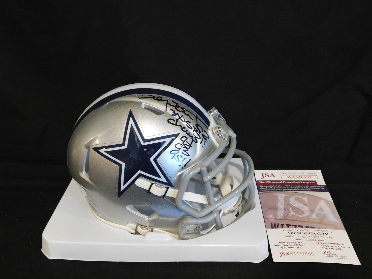 Tony Tolbert Signed Autographed Dallas Cowboys Speed Mini Helmet Super Bowl Champs JSA COA