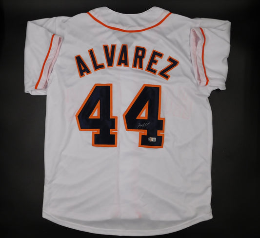 Yordan Alvarez Signed Autographed Houston Astros White Baseball Jersey BAS COA