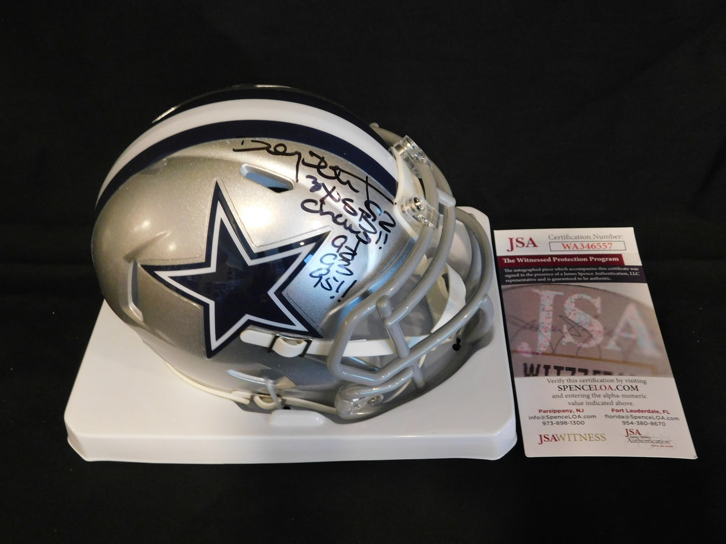 Tony Tolbert Signed Autographed Dallas Cowboys Speed Mini Helmet Super Bowl Champs JSA COA