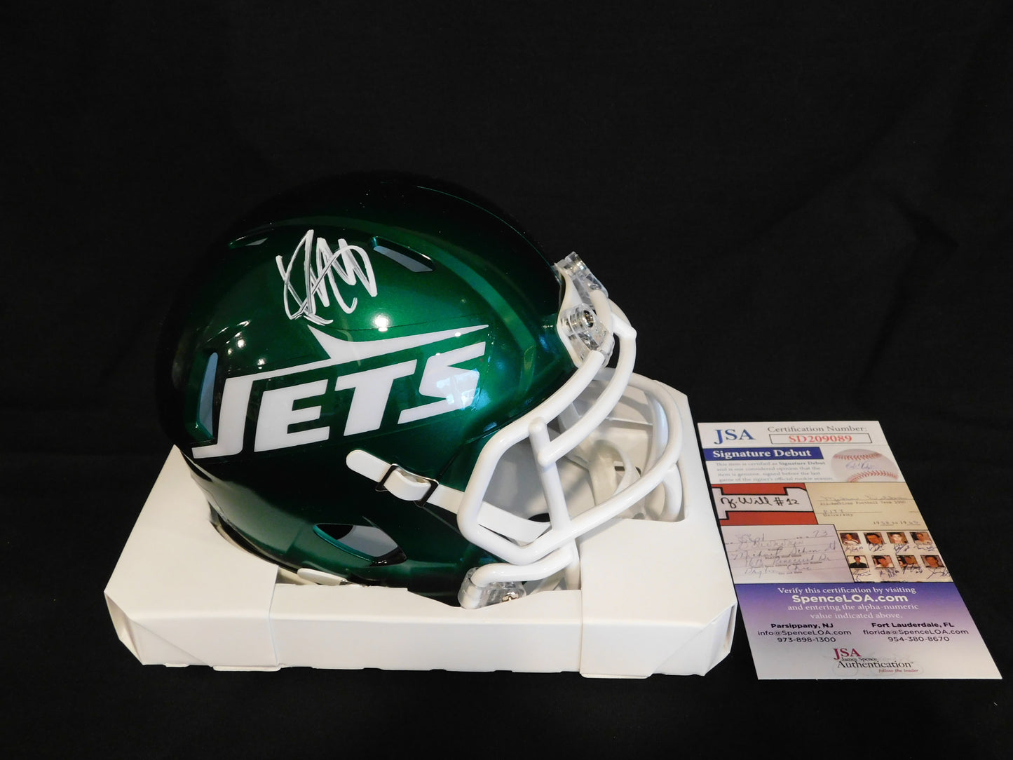 Will McDonald IV Signed Autographed New York Jets Speed 2023 Alt Mini Helmet JSA COA