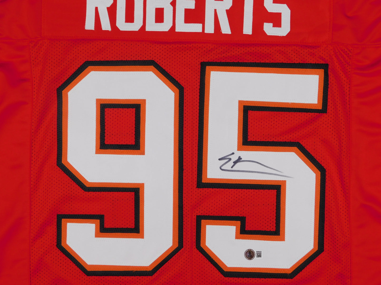 Elijah Roberts Signed Autographed Tampa Bay Buccaneers Red Football Jersey BAS COA