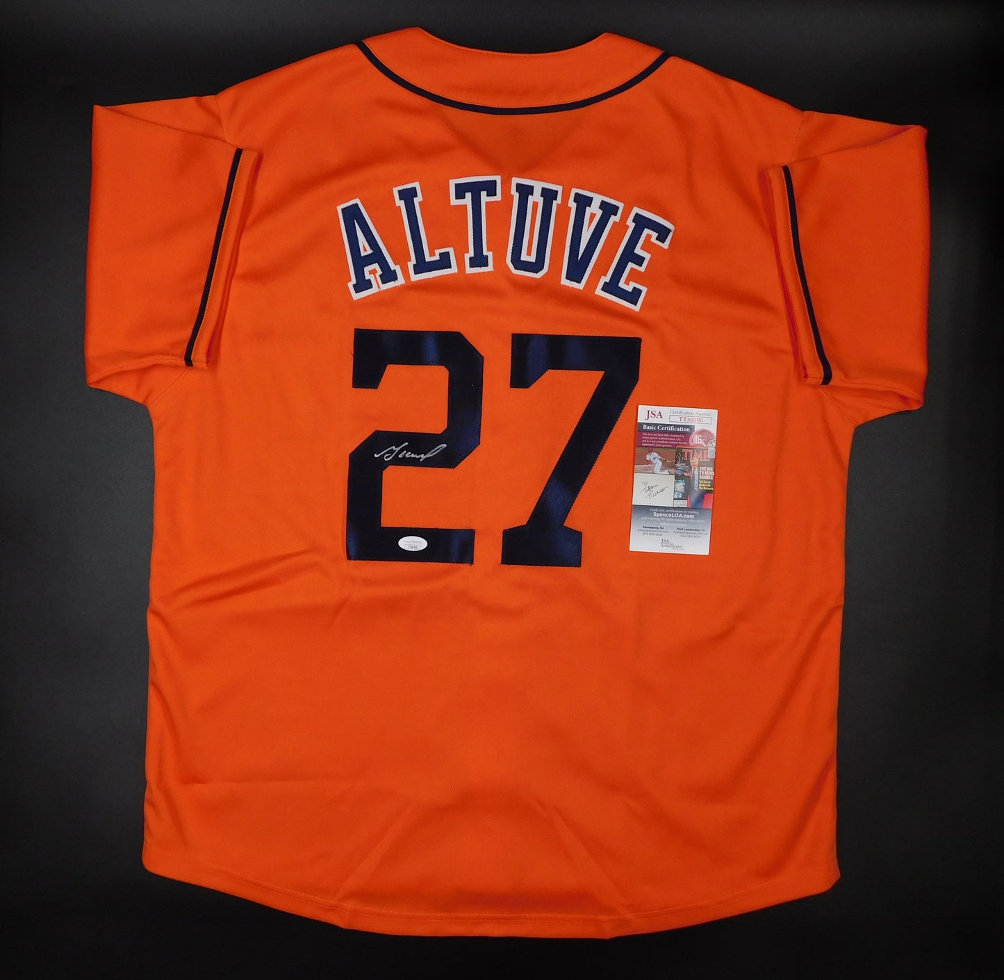 Jose Altuve Signed Autographed Houston Astros Orange Baseball Jersey JSA COA