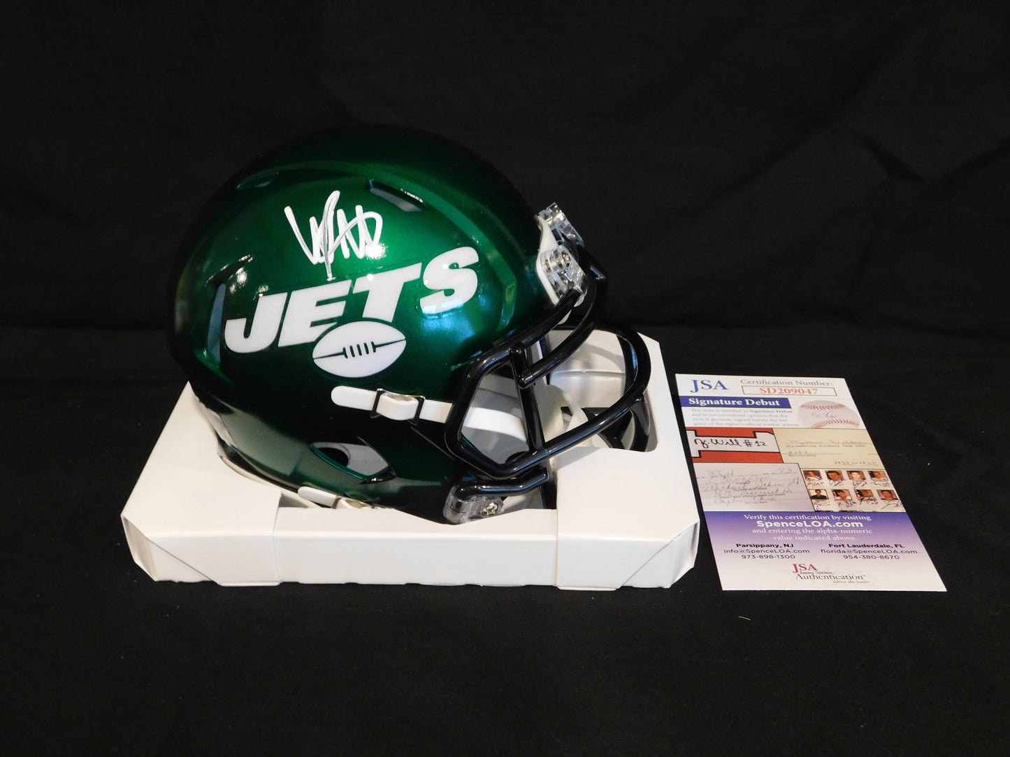 Will McDonald IV Signed Autographed New York Jets Speed 2023 Mini Helmet JSA COA