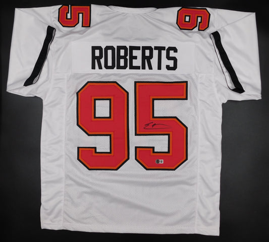 Elijah Roberts Signed Autographed Tampa Bay Buccaneers White Football Jersey BAS COA
