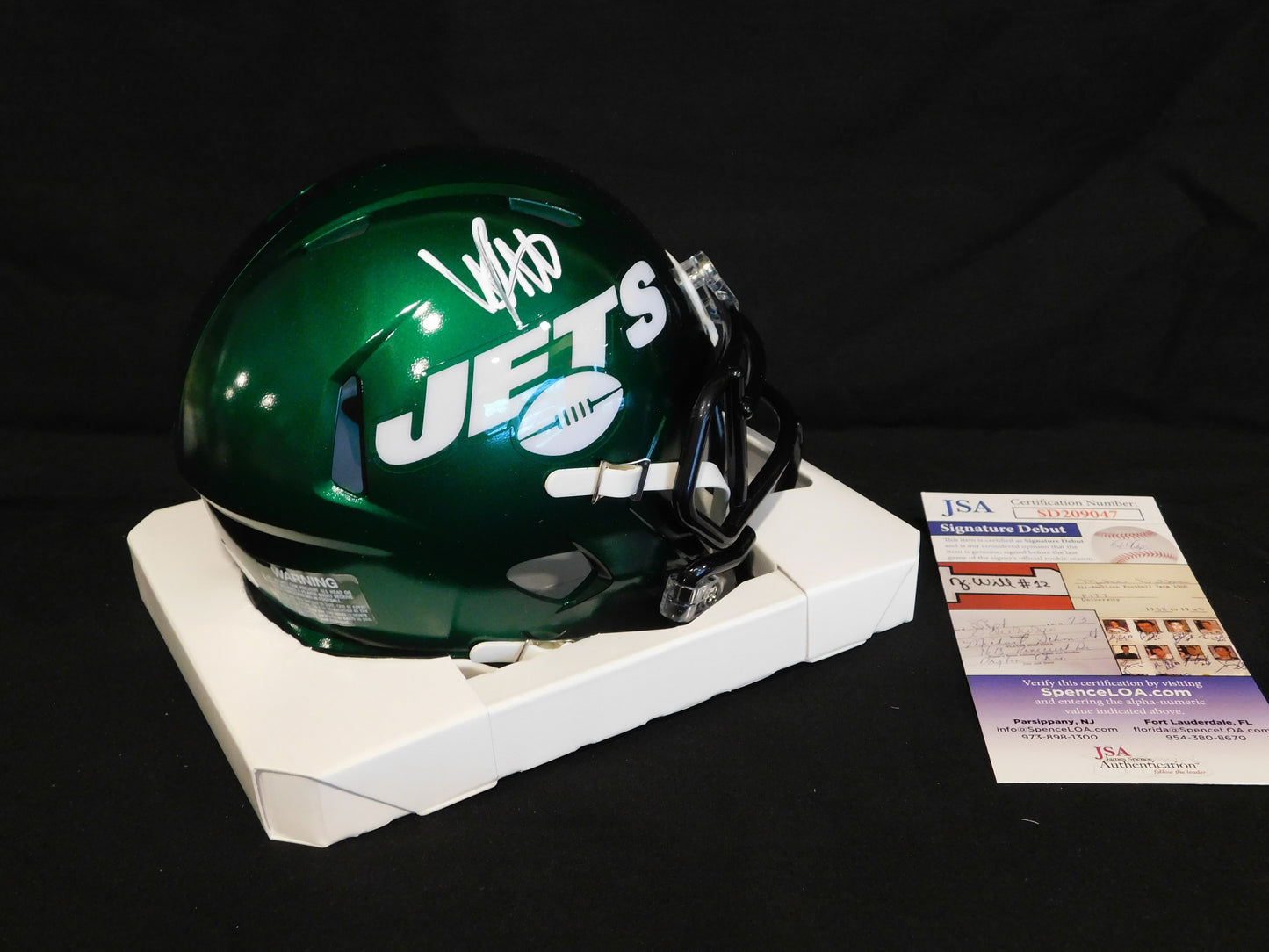 Will McDonald IV Signed Autographed New York Jets Speed 2023 Mini Helmet JSA COA