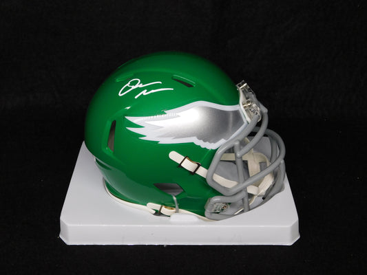 Quinyon Mitchell Signed Autographed Philadelphia Eagles Kelly Green Mini Helmet JSA COA White