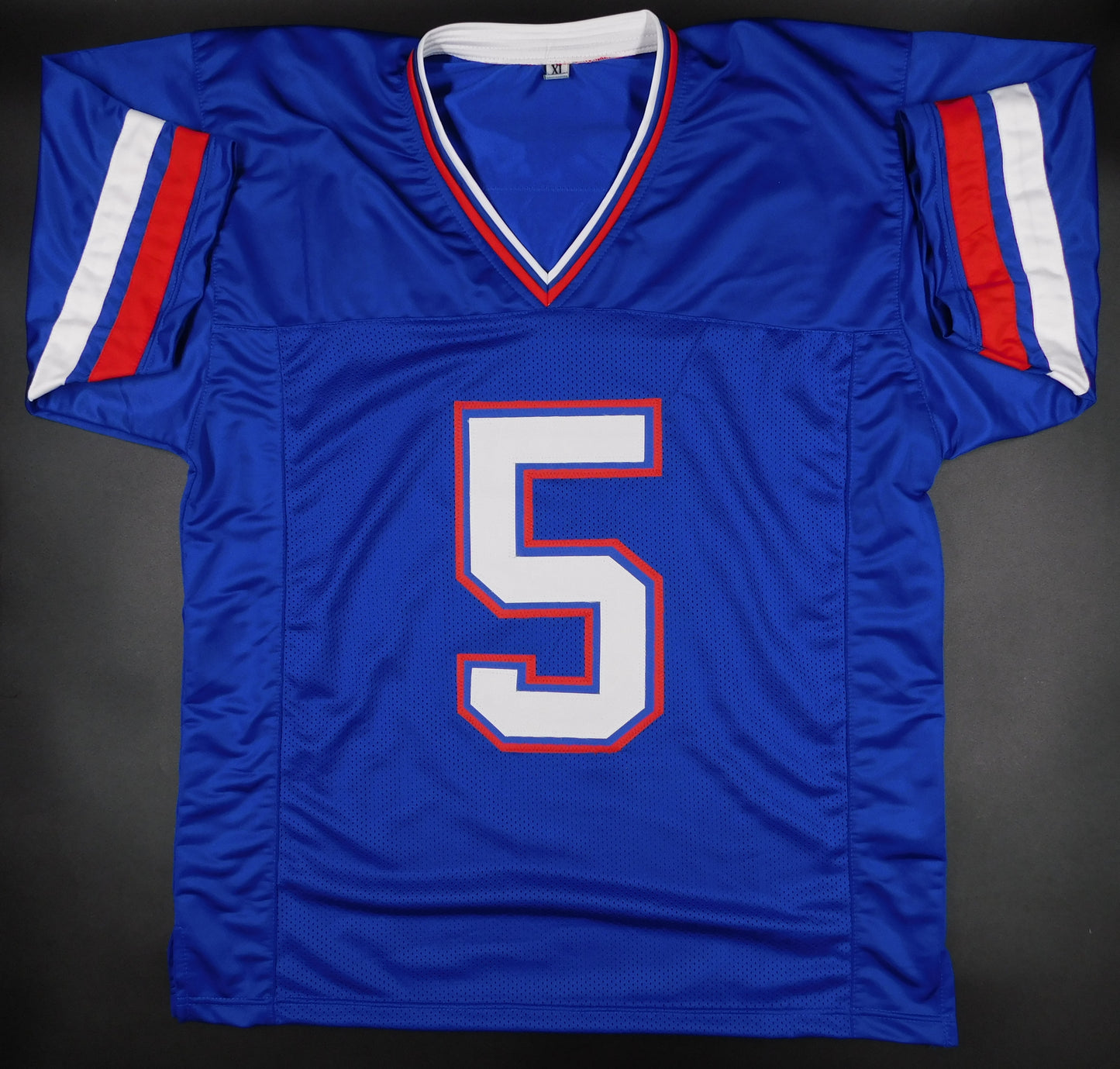 Elijah Roberts Signed Autographed SMU Mustangs Blue Football Jersey Buccaneers BAS COA