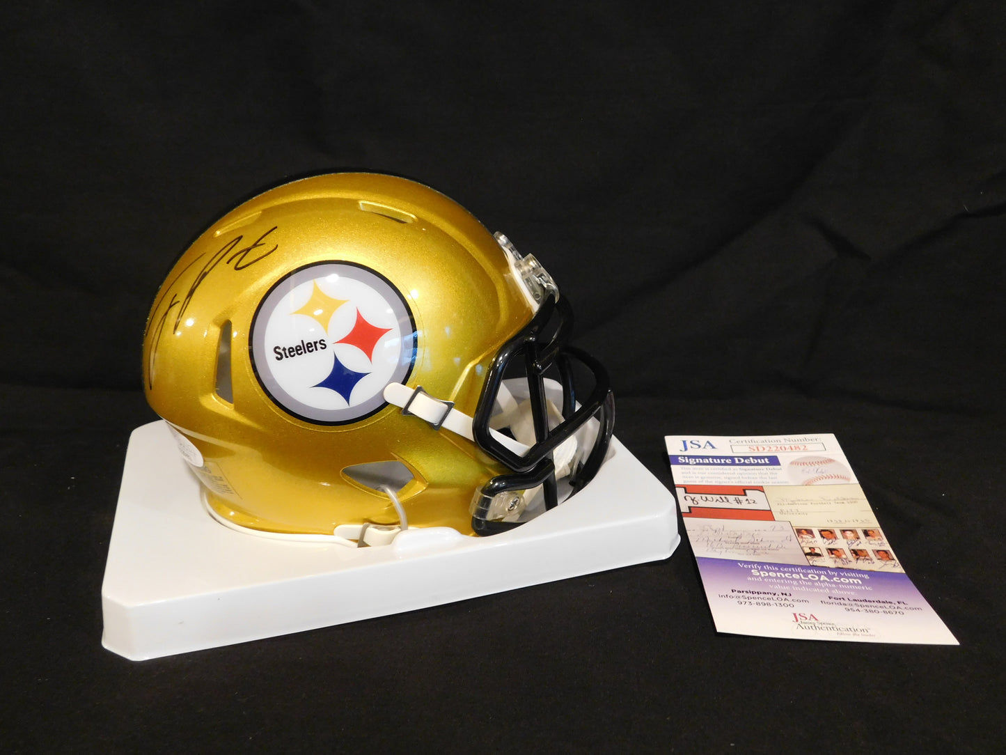 Joey Porter Jr. Signed Autographed Pittsburgh Steelers Flash Speed Mini Helmet JSA COA