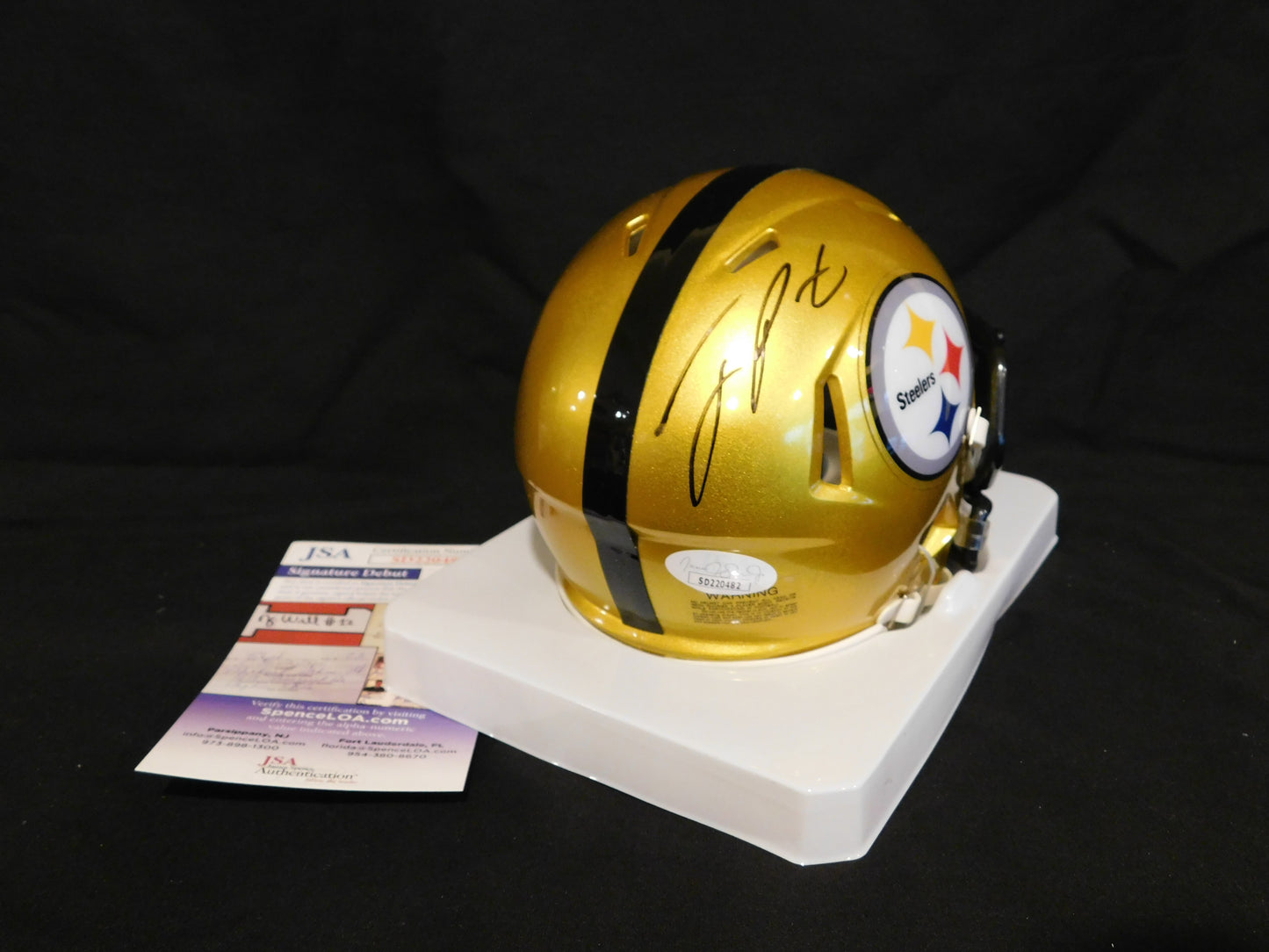 Joey Porter Jr. Signed Autographed Pittsburgh Steelers Flash Speed Mini Helmet JSA COA