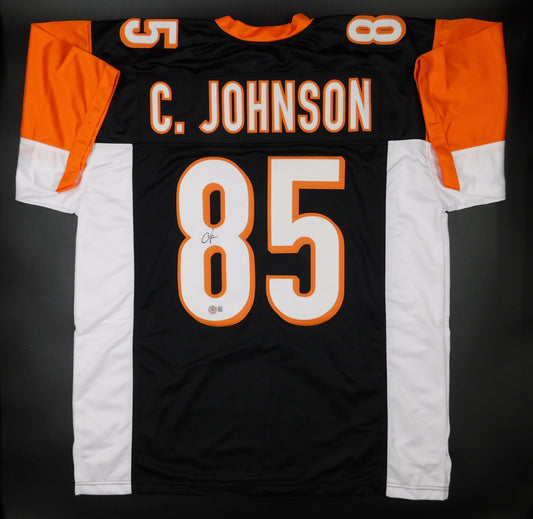 Chad Ochocinco Johnson Signed Autographed Cincinnati Bengals Black Football Jersey BAS COA