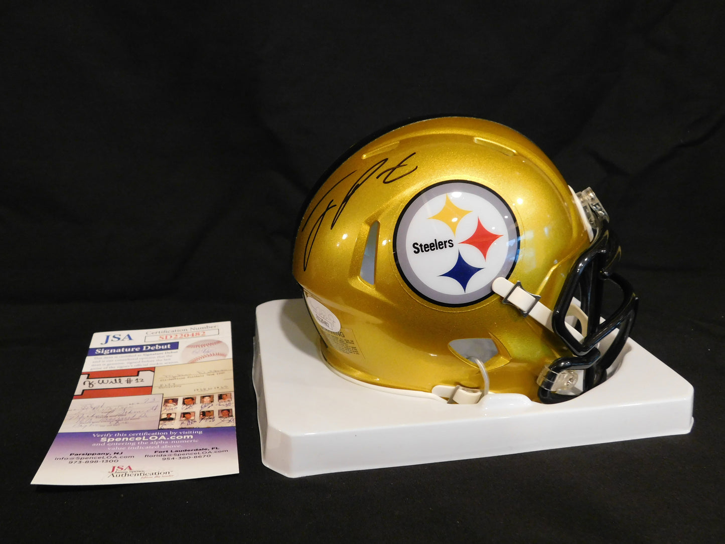 Joey Porter Jr. Signed Autographed Pittsburgh Steelers Flash Speed Mini Helmet JSA COA