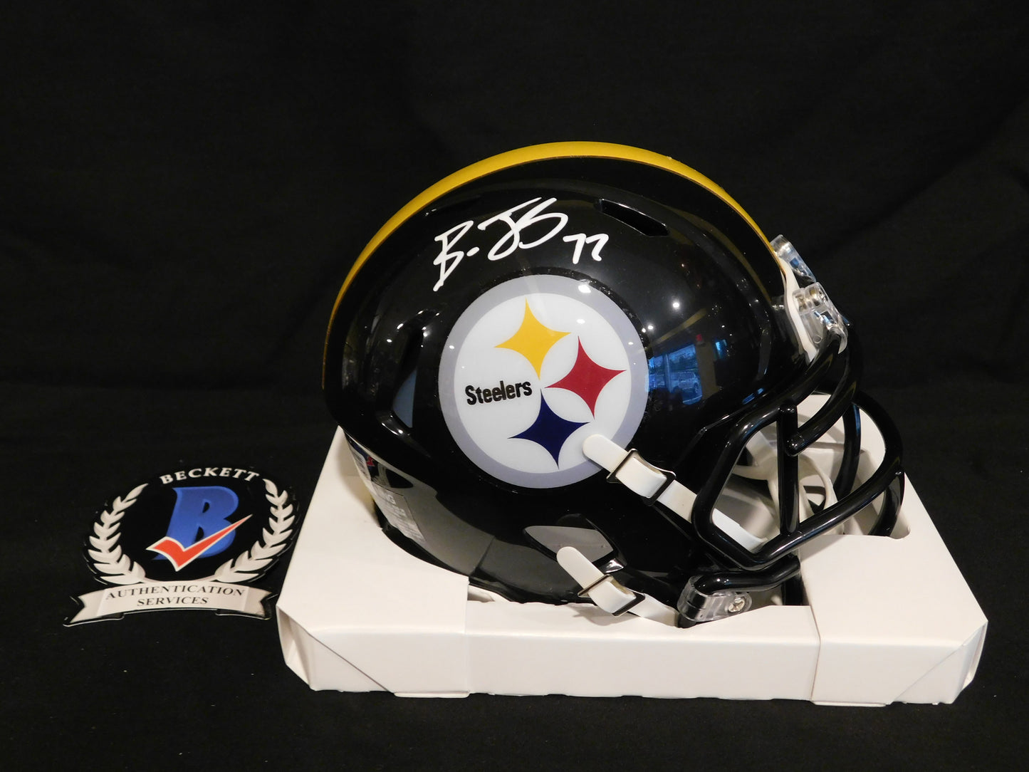 Broderick Jones Signed Autographed Pittsburgh Steelers Speed Mini Helmet BAS COA