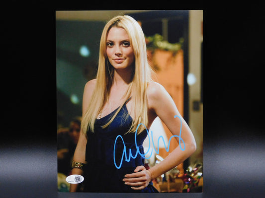 April Bowlby Signed Autographed 8x10 Photo Two and a Half Men Doom Patrol JSA COA Blue