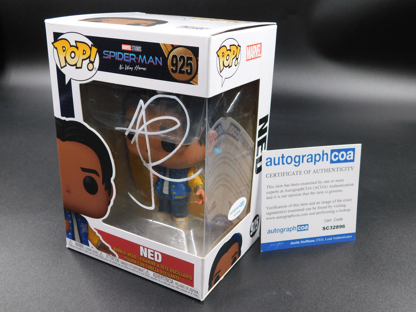 Jacob Batalon Signed Autographed Funko Pop 925 Ned Leeds Spider-Man No Way Home ACOA