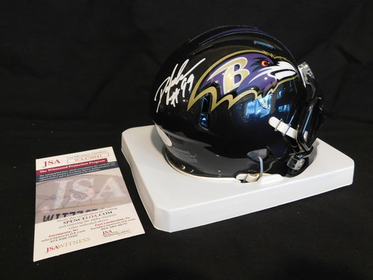 Odafe Jayson Oweh Signed Autographed Baltimore Ravens Speed Mini Helmet JSA COA