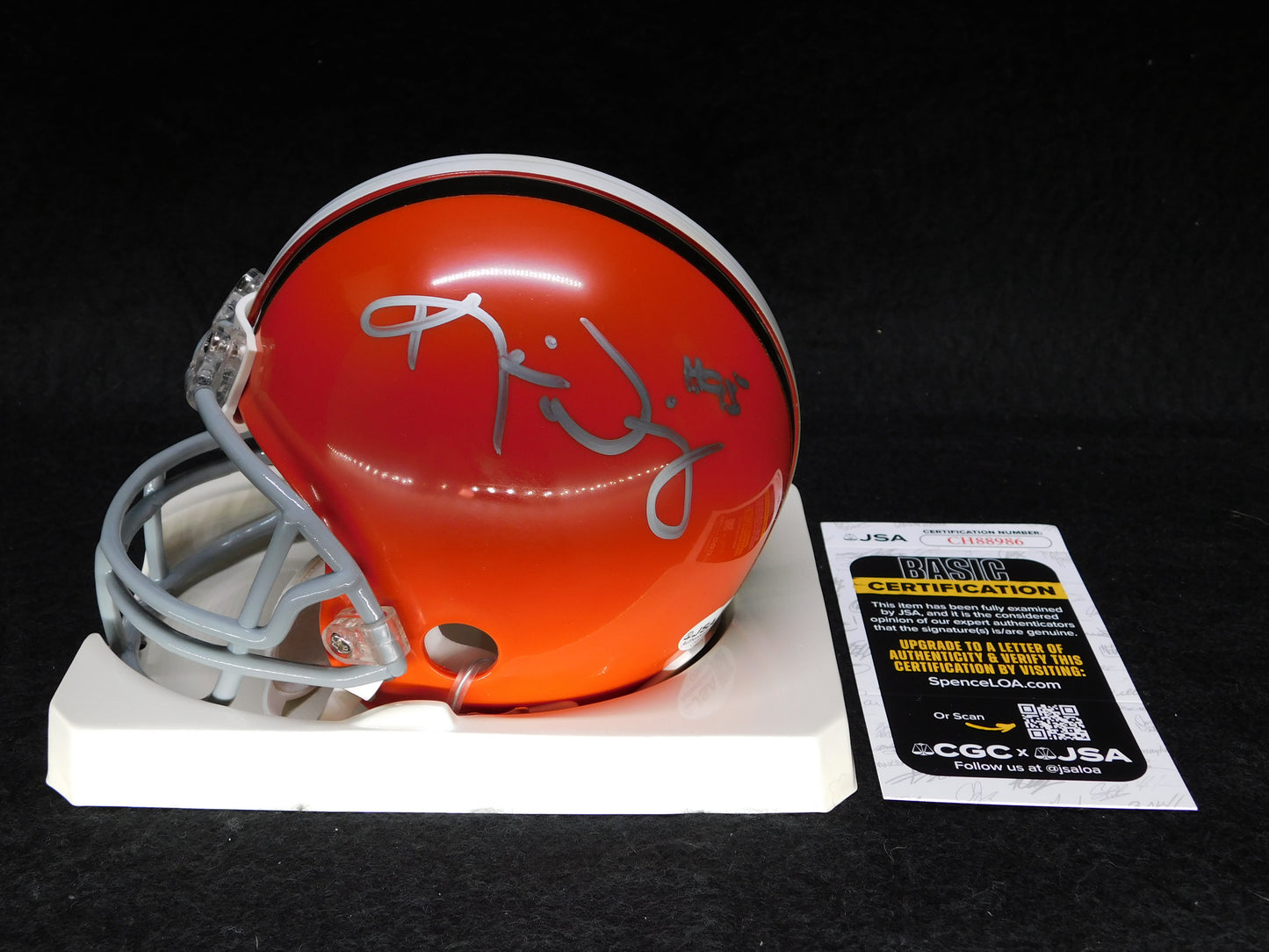 Kamerion Wimbley Signed Autographed Cleveland Browns VSR4 Mini Helmet JSA COA