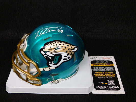 Fred Taylor Signed Autographed Jacksonville Jaguars Flash Mini Helmet JSA COA