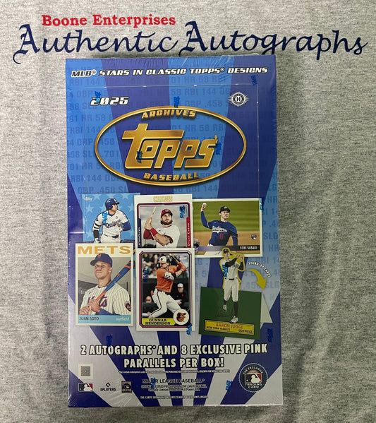 2025 Topps Archives Hobby Box Sealed 2 Guaranteed Autographs 192 Cards