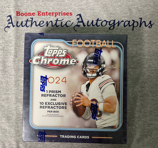 2024 Topps Chrome Football Mega Box Sealed 42 Cards Caleb Williams Drake Maye