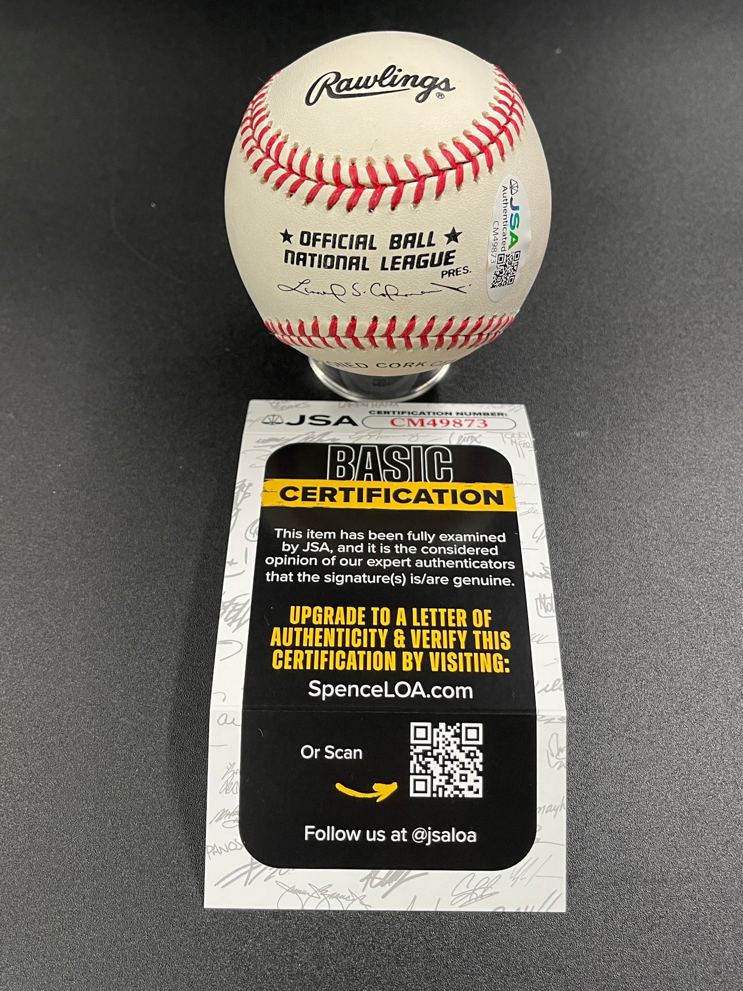 Tony Gywnn Singed/Autographed Leonard Coleman Official NL Baseball (D.2014) JSA
