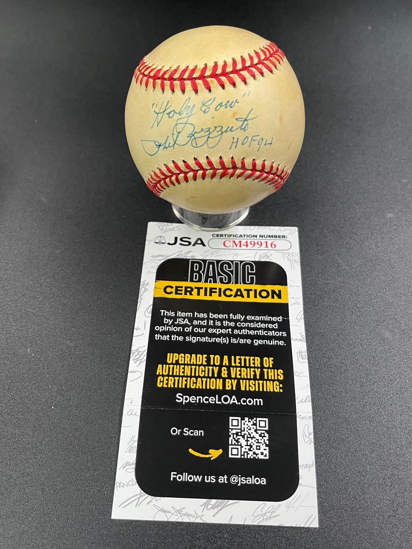 Phil Rizzuto Signed/Autographed Official AL Gene Budig Baseball Inscribed JSA (B