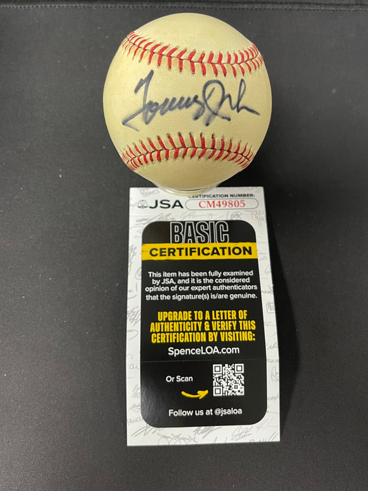 Tommy John Signed/Autographed Rawlings OMLB Baseball JSA COA