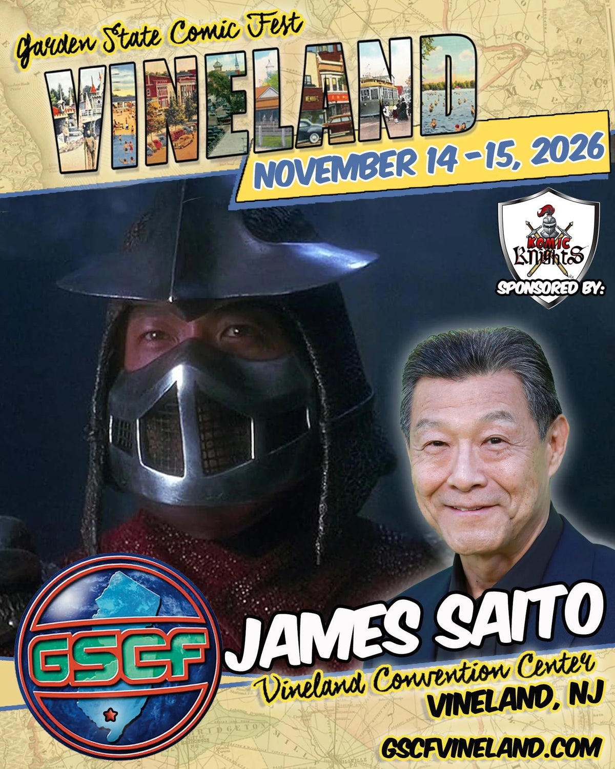 James Saito Autograph Signing Send-In for Garden State Comic Fest! Deadline 11/9/26