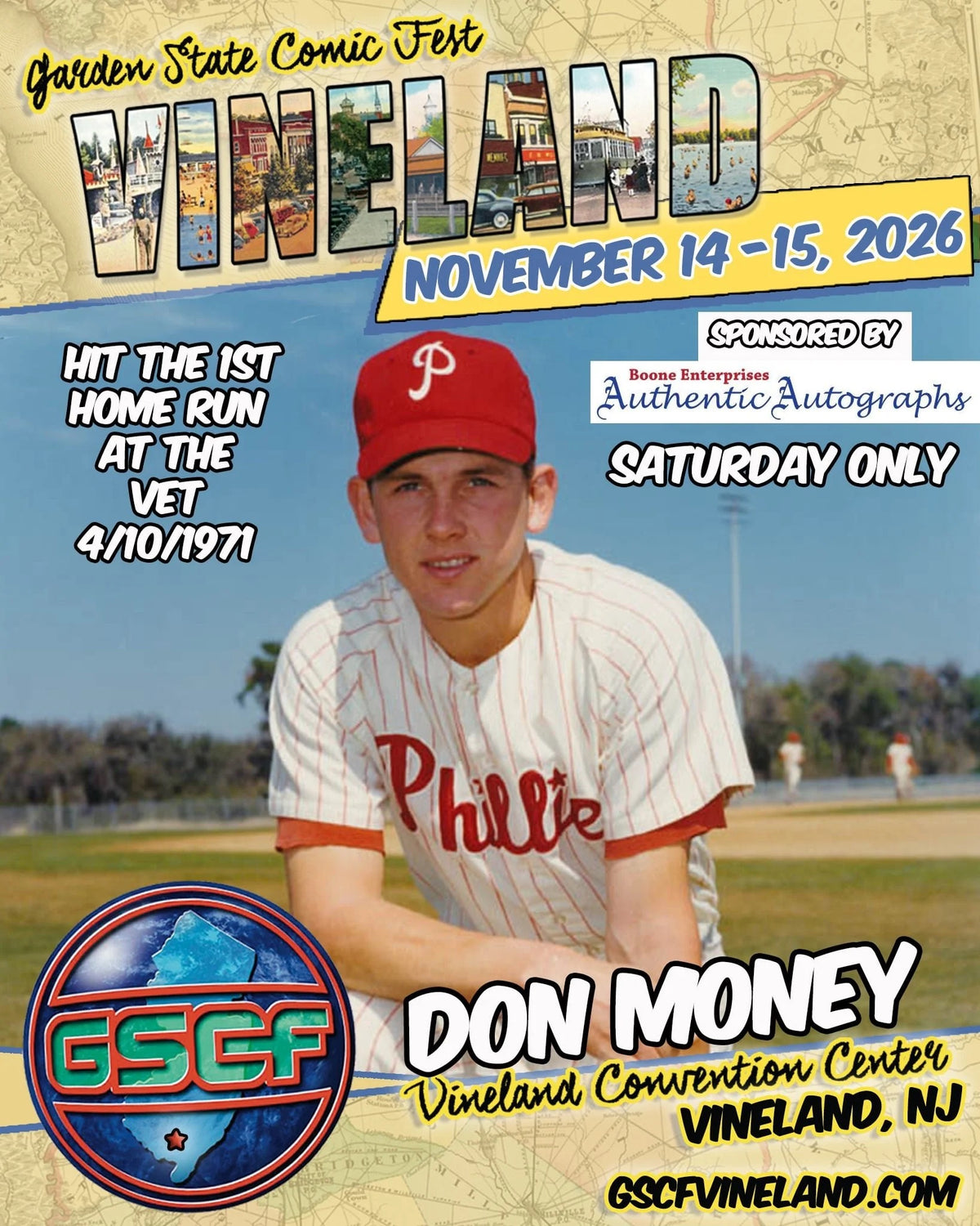 Don Money Autograph Signing Send-In for Garden State Comic Fest! Deadline 11/9/26
