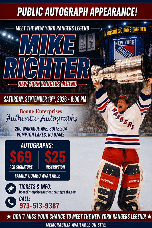 Mike Richter Public Autograph Appearance! New York Rangers Stanley Cup Champion!
