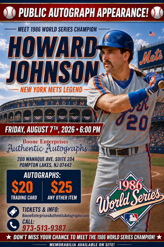 Howard Johnson Public Autograph Appearance! New York Mets 1986 World Series Champion!