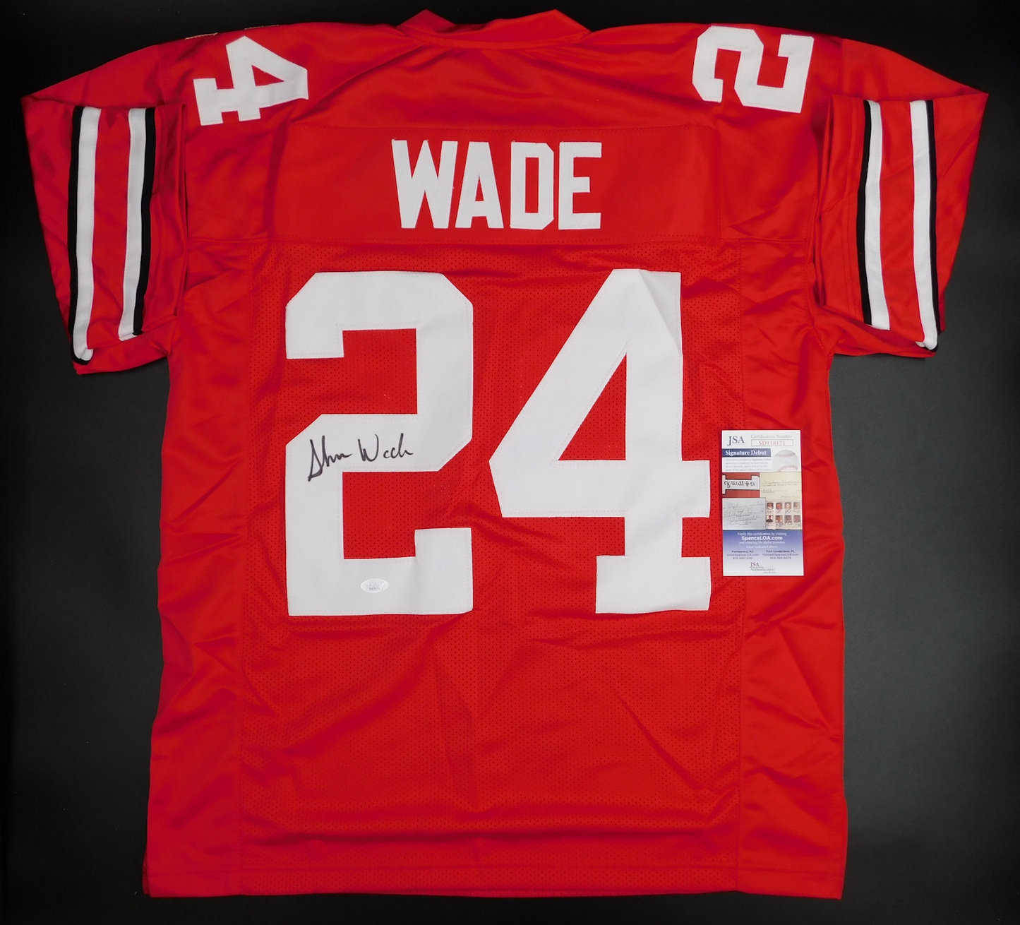 Shaun Wade Signed Autographed Ohio State Buckeyes Red Football Jersey JSA COA