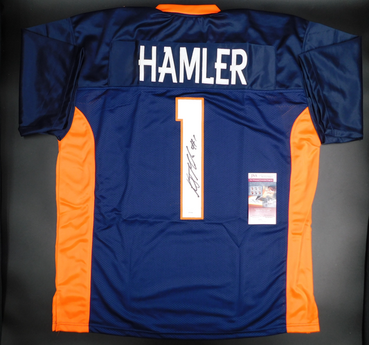 KJ Hamler Signed Autographed Denver Broncos Blue #1 Football Jersey PSU JSA COA