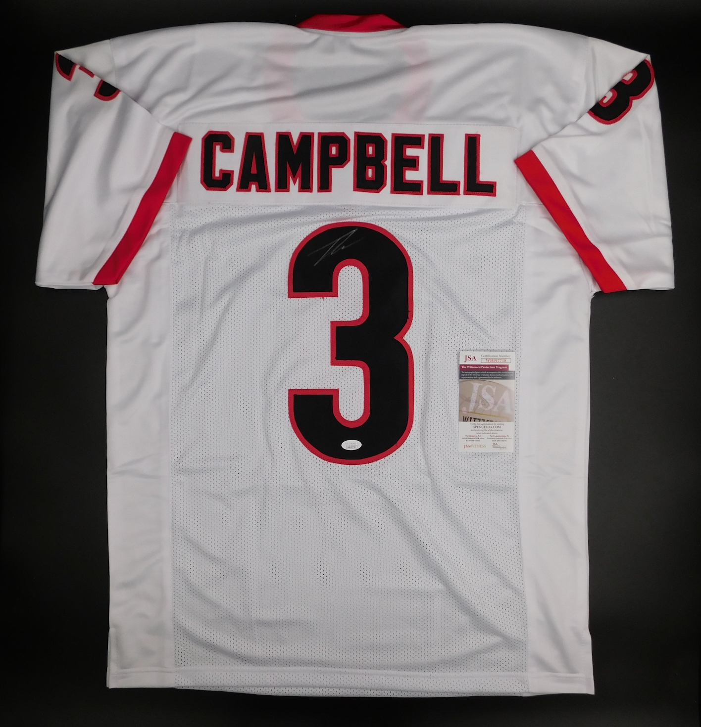 Tyson Campbell Signed Auto University of Georgia White Football Jersey JSA COA