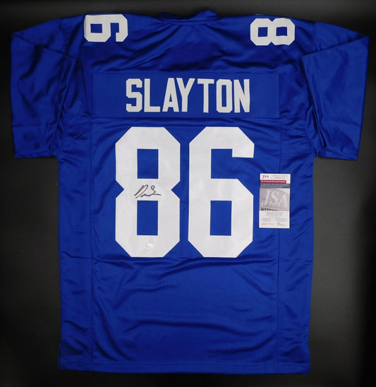 Darius Slayton Signed Autographed New York Giants Blue Football Jersey JSA COA