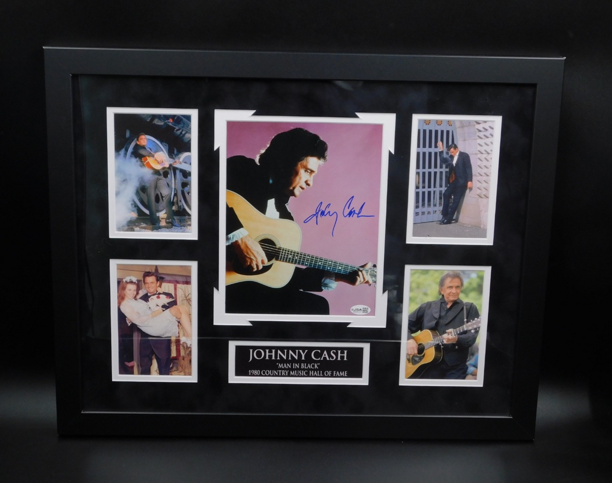 Johnny Cash Signed Autographed Framed 8x10 Photo JSA LOA