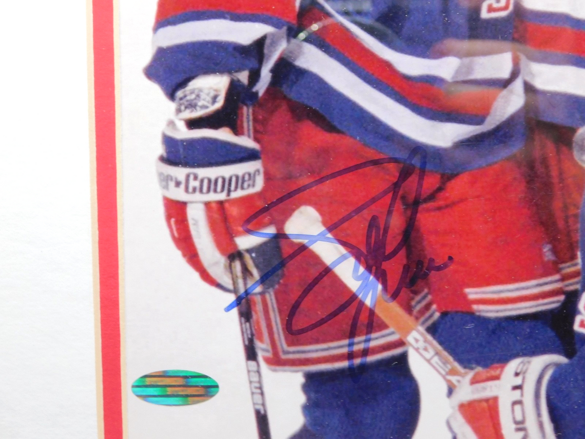 Messier Leetch Graves Signed Autographed Framed 8x10 Photo Steiner COA Rangers