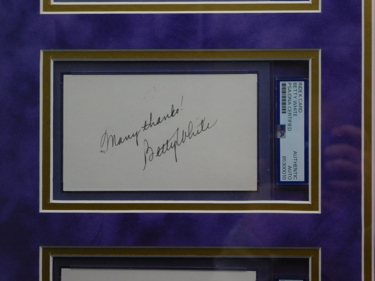 The Golden Girls Cast Signed Autographed Framed 3x5 White, Getty, Arthur PSA DNA