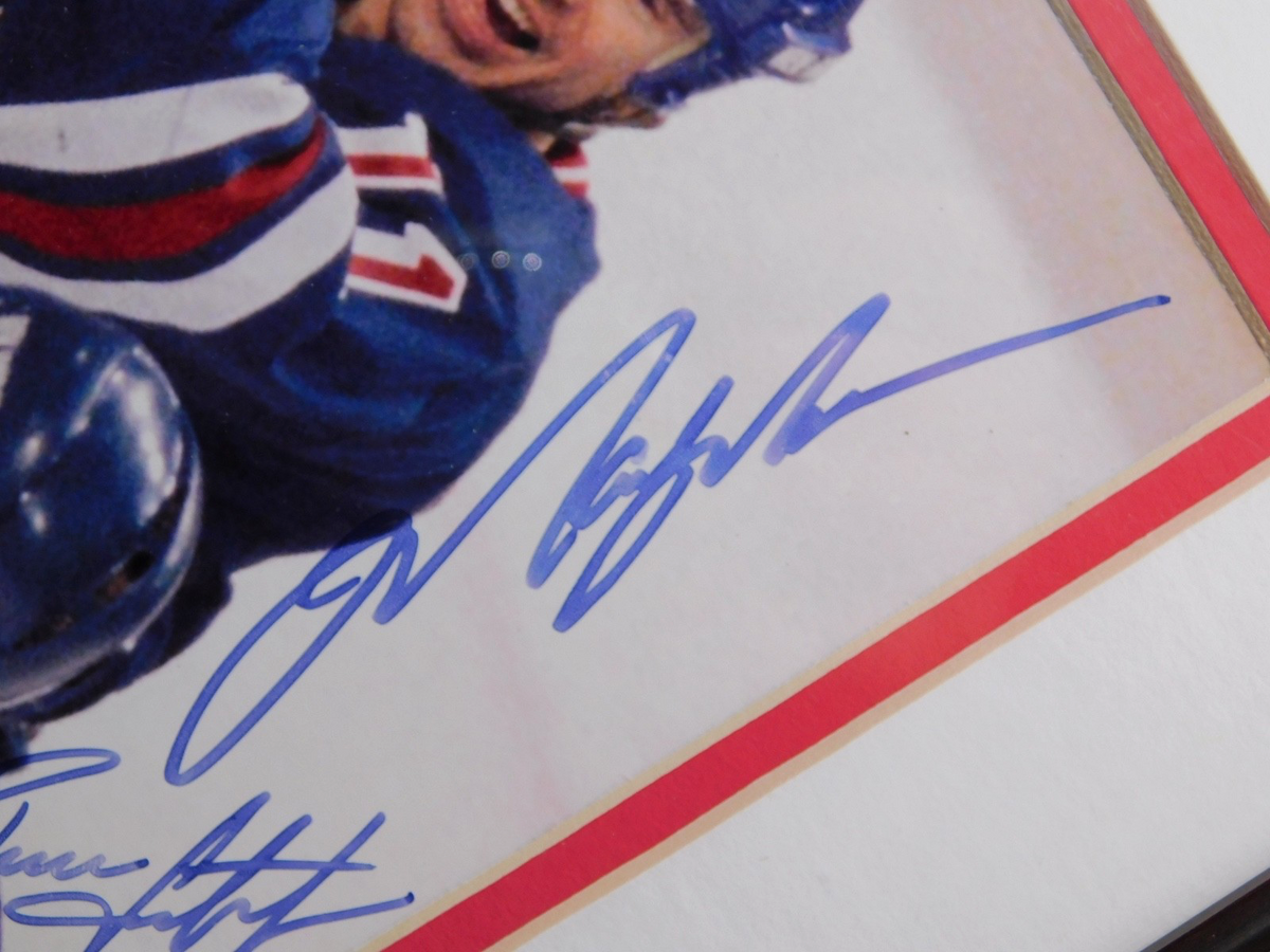 Messier Leetch Graves Signed Autographed Framed 8x10 Photo Steiner COA Rangers