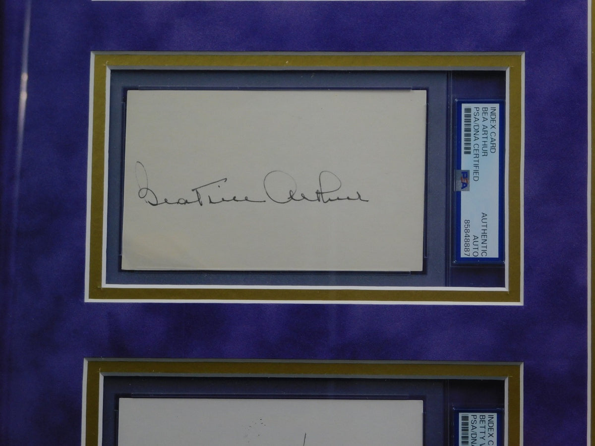 The Golden Girls Cast Signed Autographed Framed 3x5 White, Getty, Arthur PSA DNA