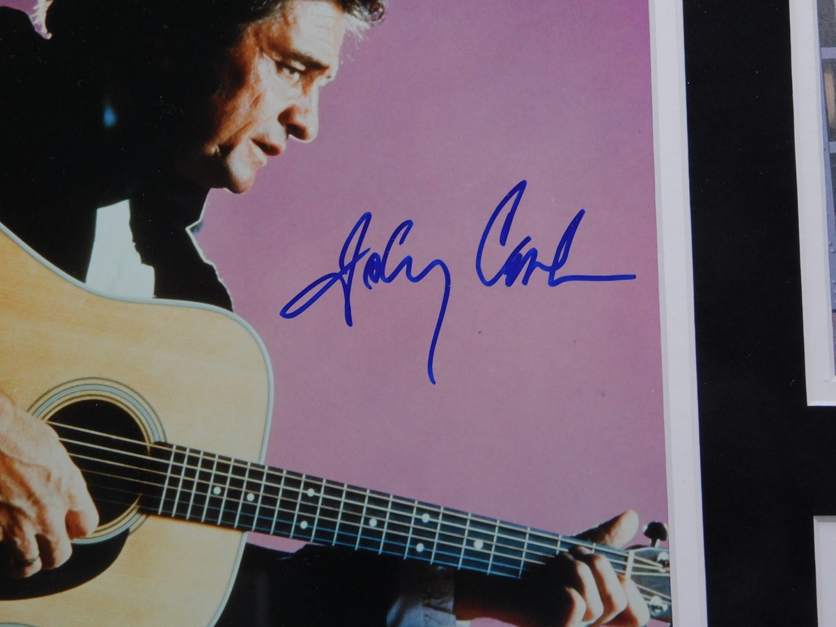 Johnny Cash Signed Autographed Framed 8x10 Photo JSA LOA